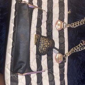 Luv Betsey Purse Color:Black,Gold,and White